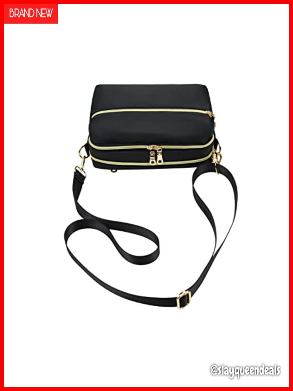 Nylon Multi Pocket Crossbody Bag Adjustable Strap Women Shoulder Purse